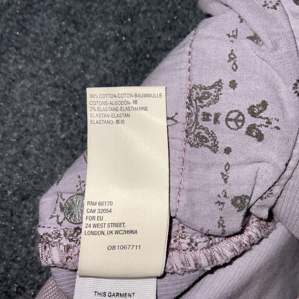 Free People  Pants Womens Size 26 Lavender Sun Chaser Corduroy exposed button - Picture 9 of 11